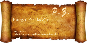Porga Zoltán névjegykártya
